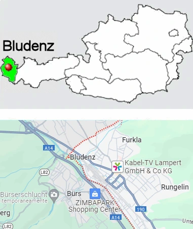 Carta stradale online di Bludenz