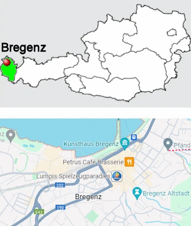 Carta stradale online di Bregenz