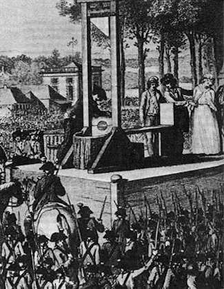 L'esecuzione di Maria Antonietta sulla ghigliottina (1794)
