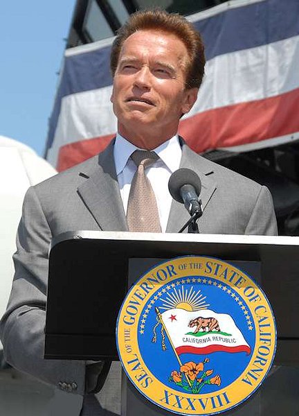Arnold Schwarzenegger, governatore dello stato di California (nel 2010)
