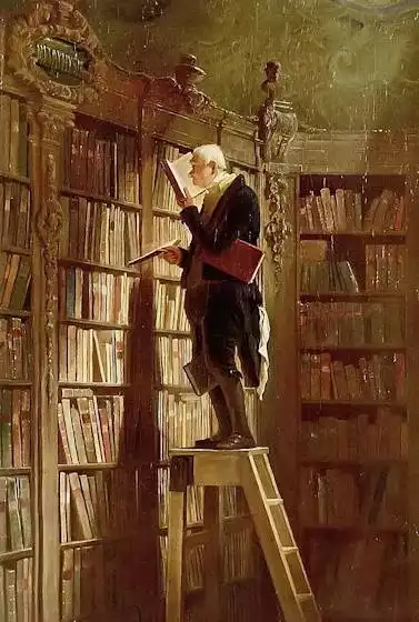 Il topo della biblioteca), quadro di Carl Spitzweg (1850)