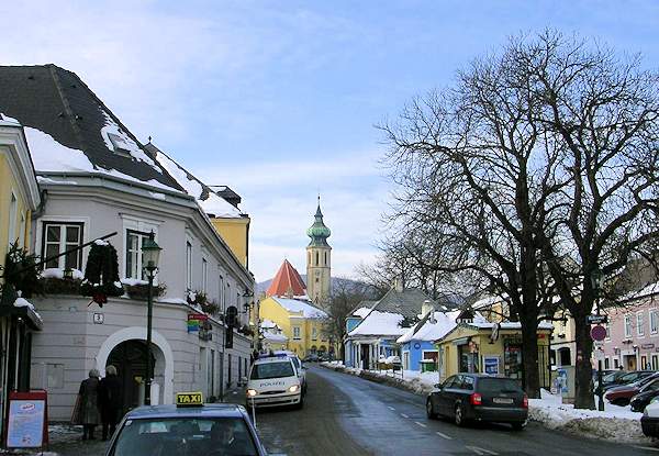 Il quartiere di Grinzing in inverno